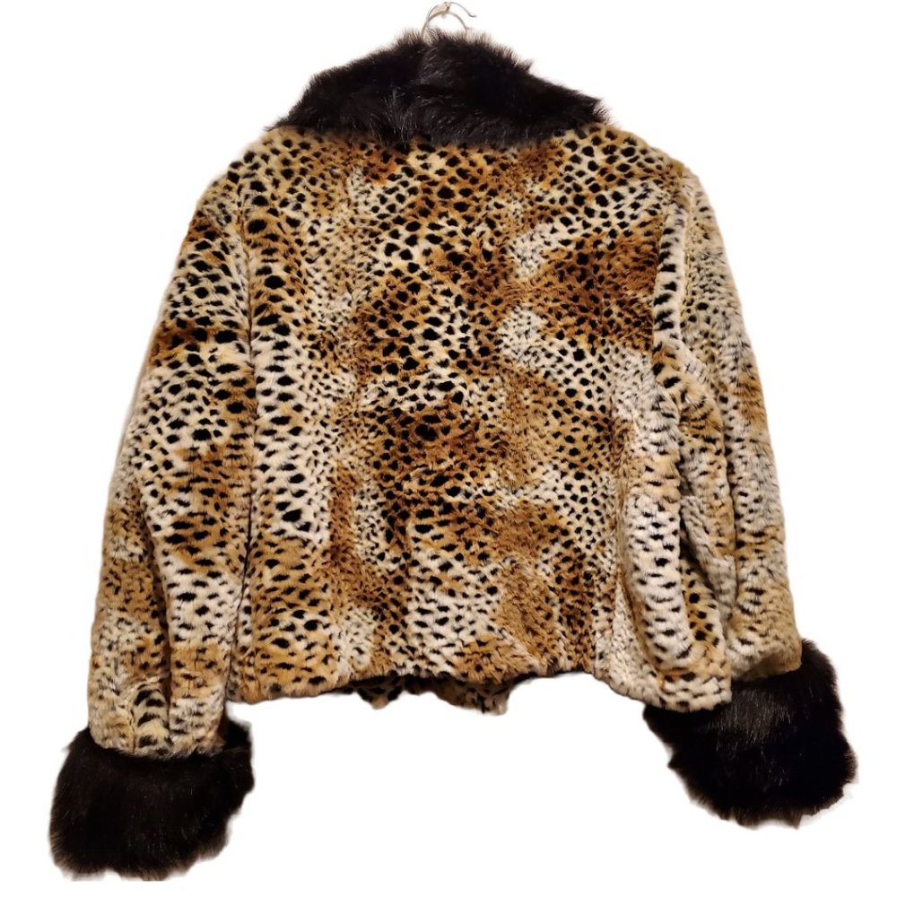 Donna Salyers Fabulous Furs Faux Fur Animal Print Jacket Size Medium - Picture 2 of 9